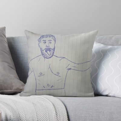 Jake Paul Funny Drawing Throw Pillow Official Jake Paul Merch