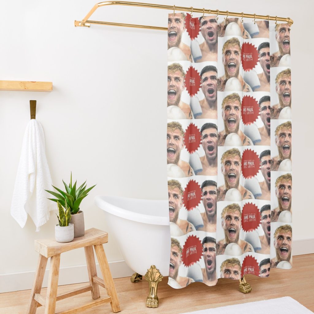 Jake Paul Vs Tommy Fury Shower Curtain Official Jake Paul Merch