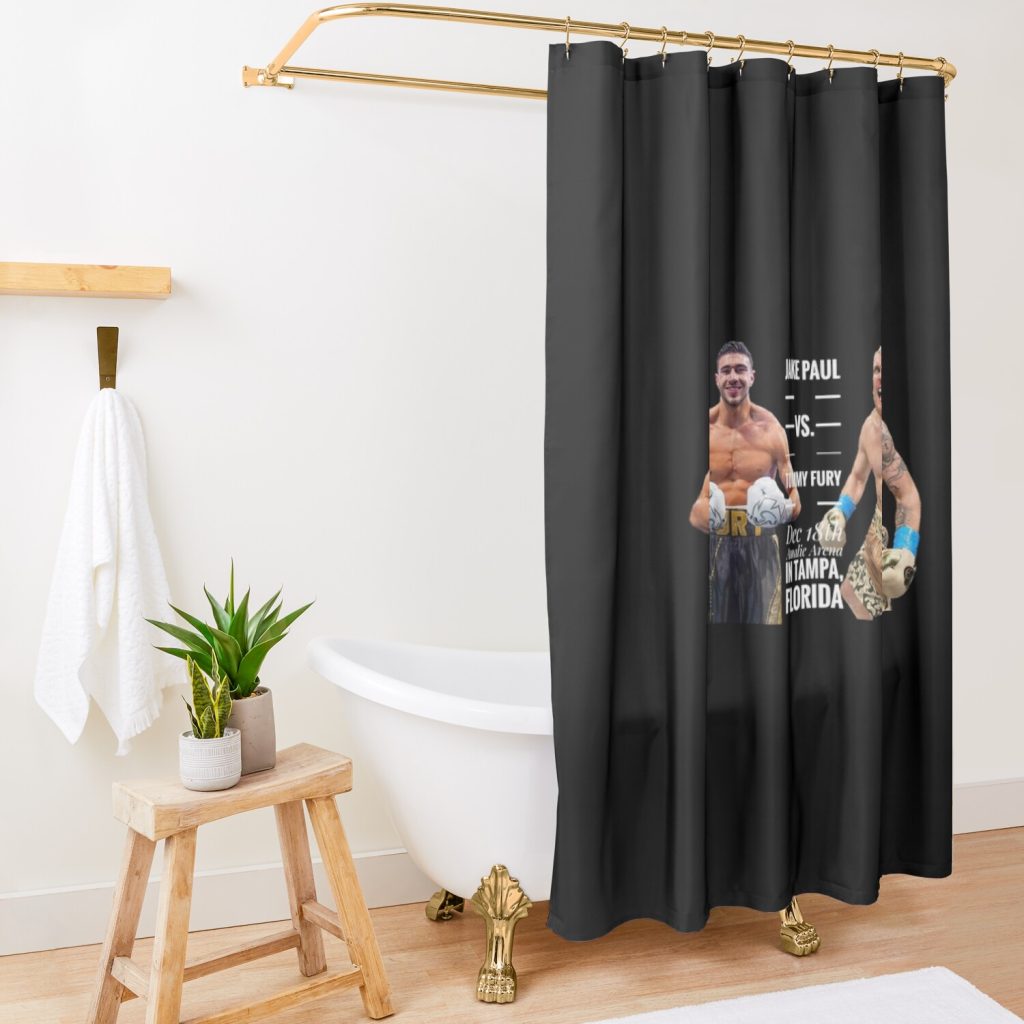 Jake Paul Vs Tommy Fury Shower Curtain Official Jake Paul Merch